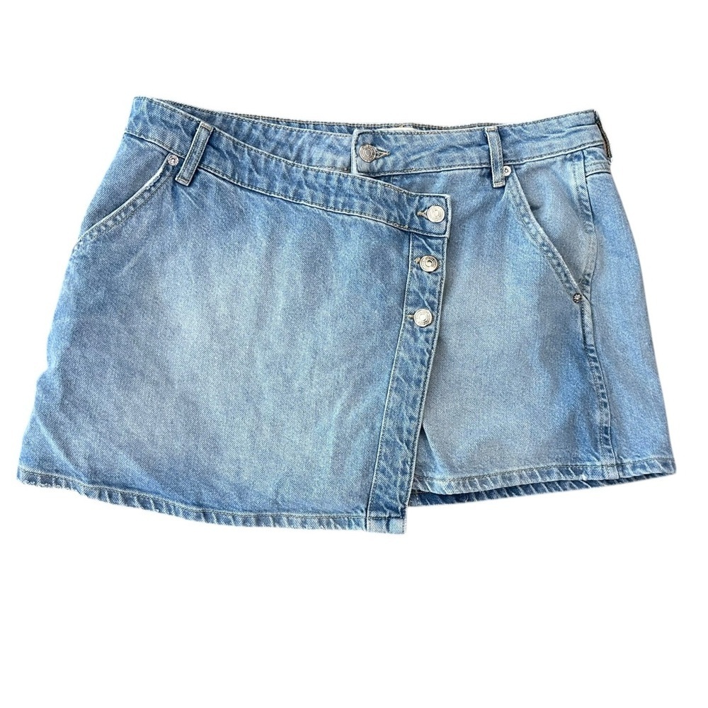 Free People Women’s Wynne Denim Skirt Light Indigo Blue Size 32 US 12/14 - Picture 4 of 11